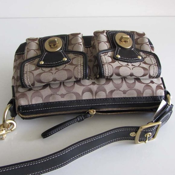 NWT Rare COACH Legacy Sig. F12869 canvas/leather shoulder bag - Picture 2 of 11